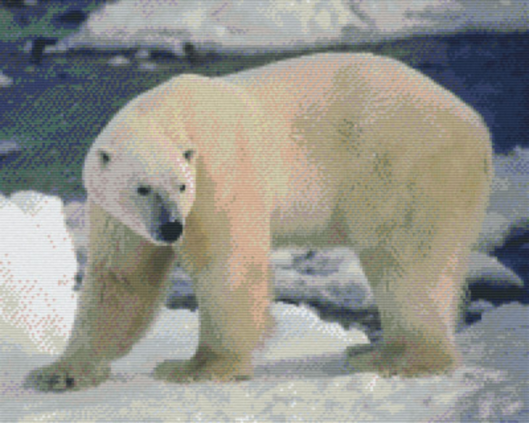 Polar Bear Sixteen [16] Baseplate PixelHobby Mini-mosaic Art Kit image 0